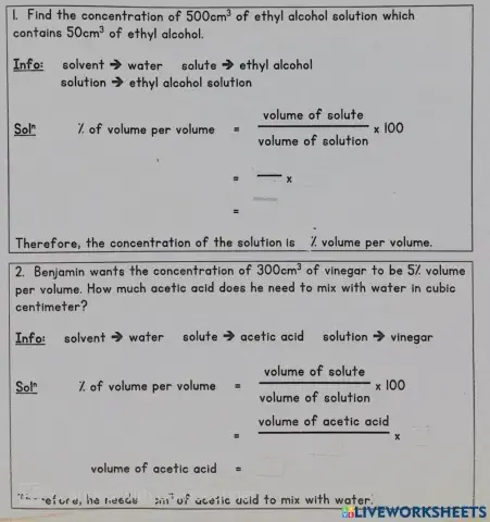 1.Science M.2 Concentration of Solutions