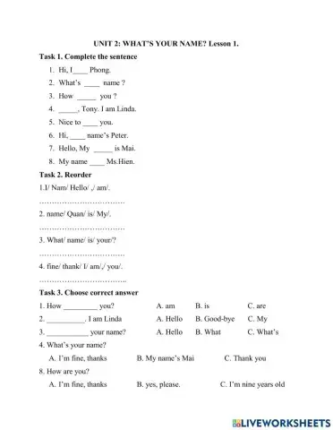 U2.What's your name?