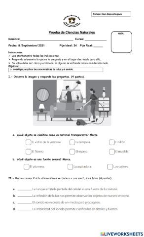 Evaluación de Ciencias Naturales