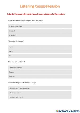 Listening Comprehension