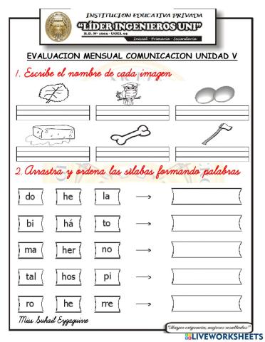 Examen mensual v unidad comunicacion