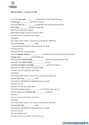 Count on me bruno mars