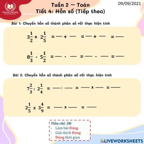 Toán 5 - Hỗn số TT