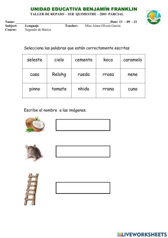 Taller repaso lenguaje