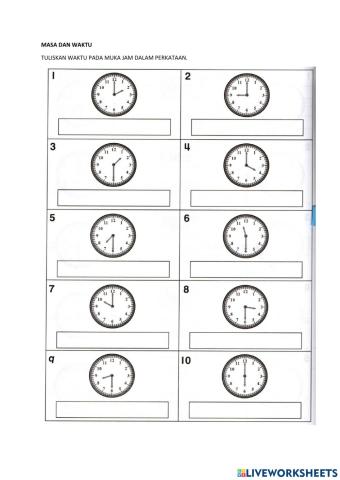 Masa dan waktu tahun 1