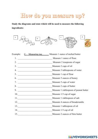 Measuring ingredients
