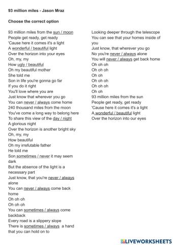 93 million miles - Jason Mraz