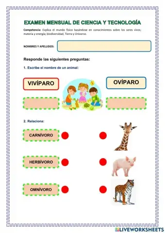 Examen de Ciencia y Tecnología