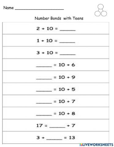 Teen Number Bonds