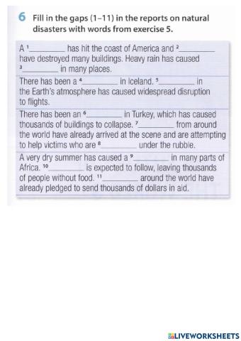 Oxford Exam trainer B1 Unit 12 Natural disasters