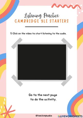 Starters Listening Practice Part 1