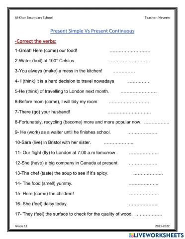 Present simple Vs present progressive