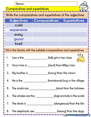 Comparatives and superlatives