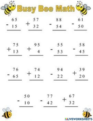 Subtraction and addition