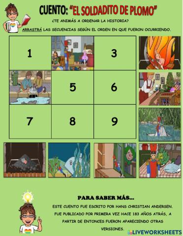 Secuencias del cuento -el soldadito de plomo-