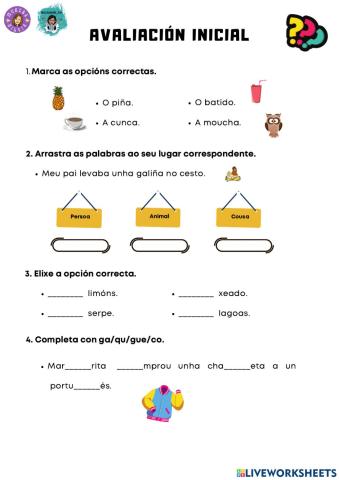 Avaliación inicial LG 2º