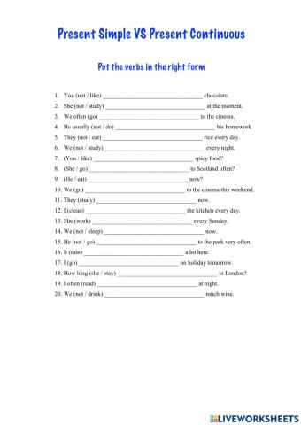 Present simple vs present continuous