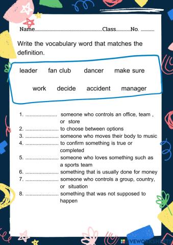 Vocabulary 1c