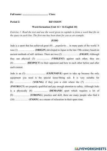 English 11 - Revision - Vocabulary