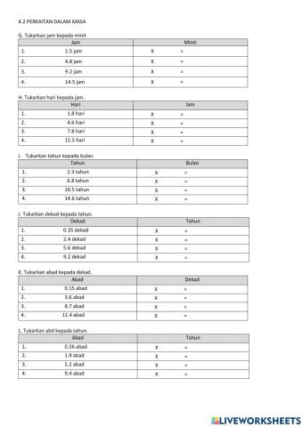 PERKAITAN MASA (Tukar Masa Perpuluhan)