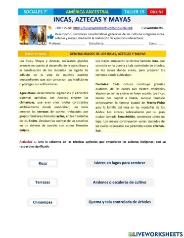 Incas, mayas y aztecas