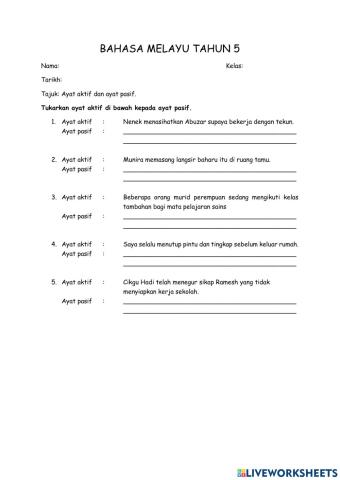 Ayat aktif dan ayat pasif