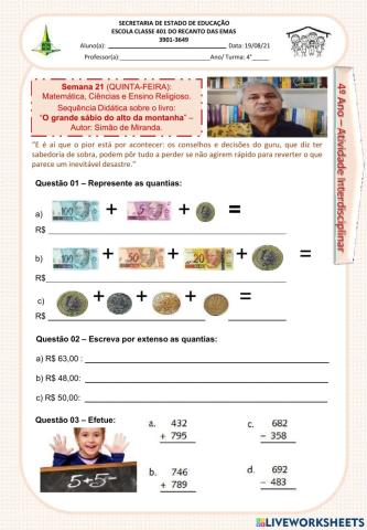 Atividade interdisciplinar