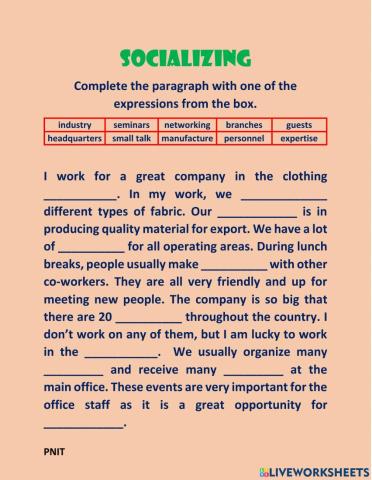 Socializing Vocabulary