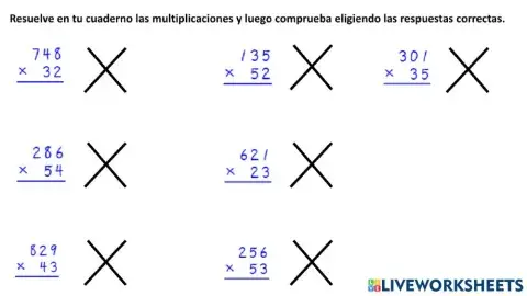 Repaso Comprobación de multiplicaciones