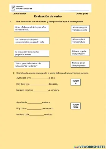 Verbo: número, tiempo y modo