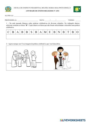 Atividade de Ensino Religioso