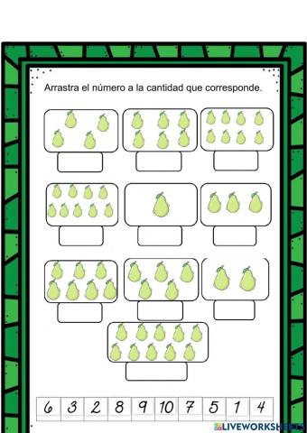 Asocia números y cantidades