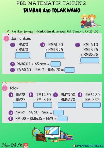 PBD Tambah dan Tolak Wang Tahun 2