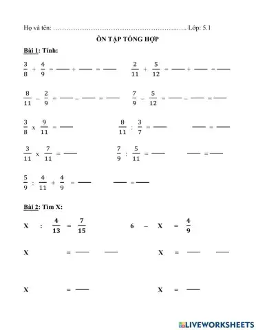 Ôn tập tổng hợp