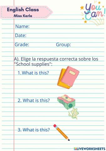 Evaluación diagnostica Basic English for beginners