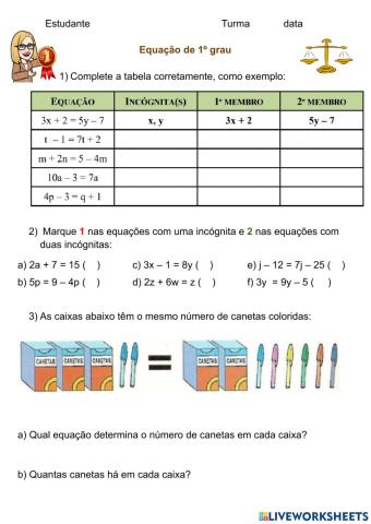 Equação de 1º grau