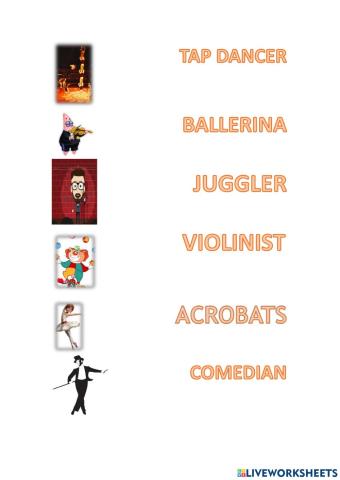 Performers vocabulary