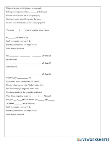 Phrasal verbs - filling the gap song