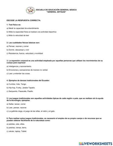 Evaluación diagnóstica de eeff