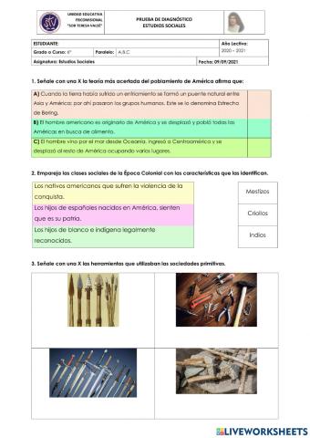 Diagnóstico de EESS - 6° año de EGB