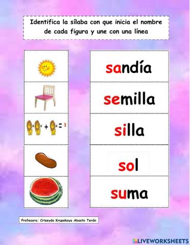 Relación figura sílaba