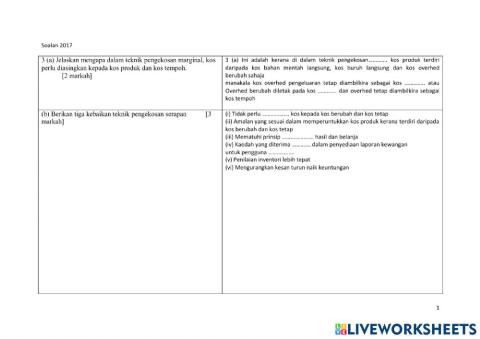 Pengekosan serapan vs marginal