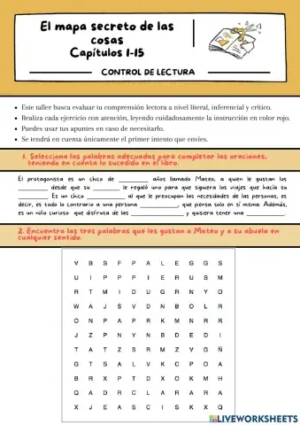 Control de lectura El mapa secreto de las cosas