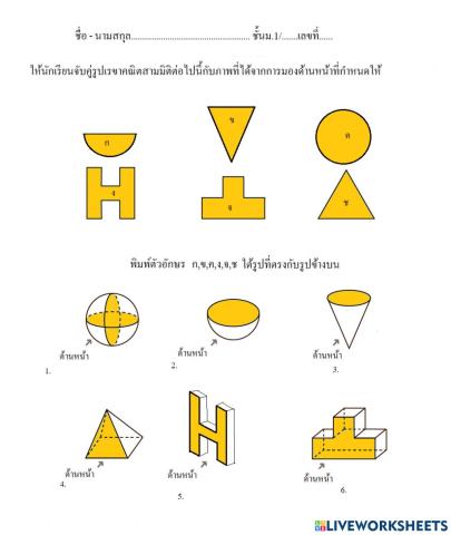 ภาพที่ได้จากการมองรูปเรขาคณิตสามมิติ