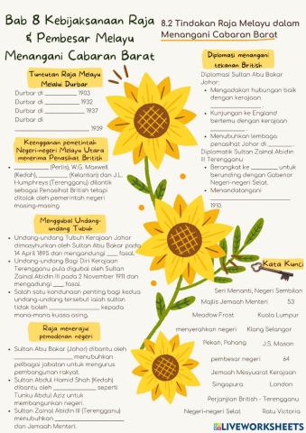 Bab 8 : Kebijaksanaan Raja dan Pembesar Melayu Menangani Cabaran Barat