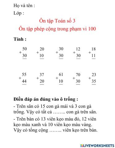 Phiếu ôn tập