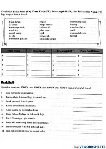 JENIS-JENIS FRASA DAN POLA AYAT