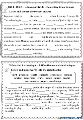 CGE 4 - U1 - W1 - Listening Worksheet 02