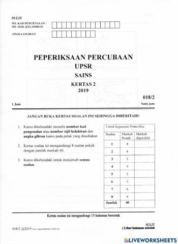 Soalan Tahun 5 Kertas 2
