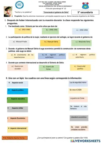 Conociendo el gobierno de Odria